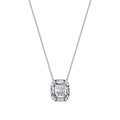 0.09 Carat Diamond-Effect Baguette Necklace