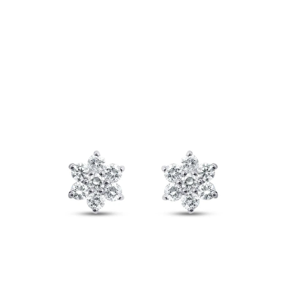 0.48 Carat Diamond Flower Earrings