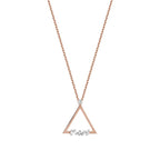 0.07 Carat Diamond Baguette Triangle Necklace
