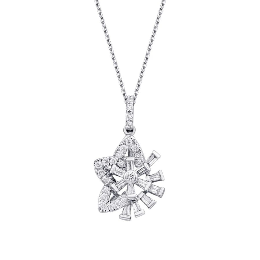 0.23 Carat Diamond Baguette Star Necklace