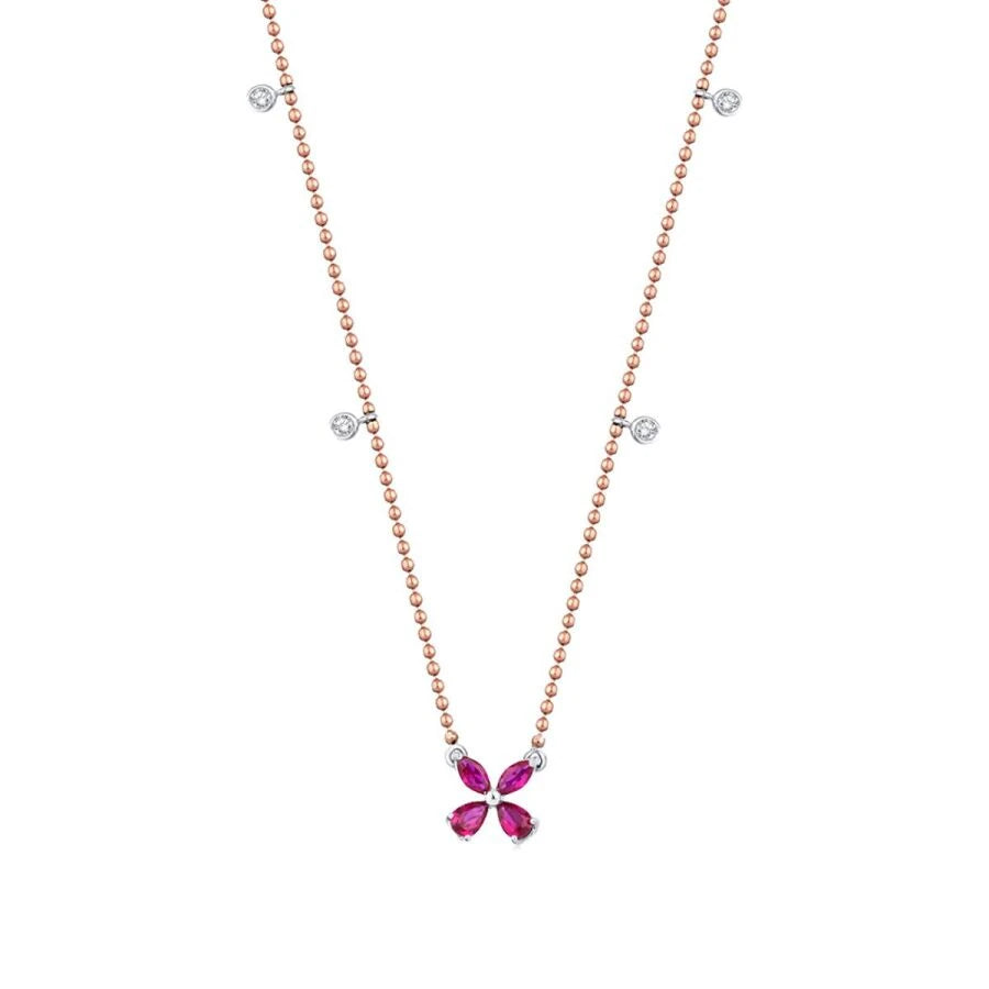 0.47 Carat Diamond Ruby Necklace