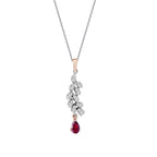 0.39 Carat Diamond Ruby Necklace
