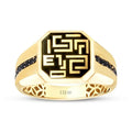 Gold Black Stone Symbol Men’s Ring