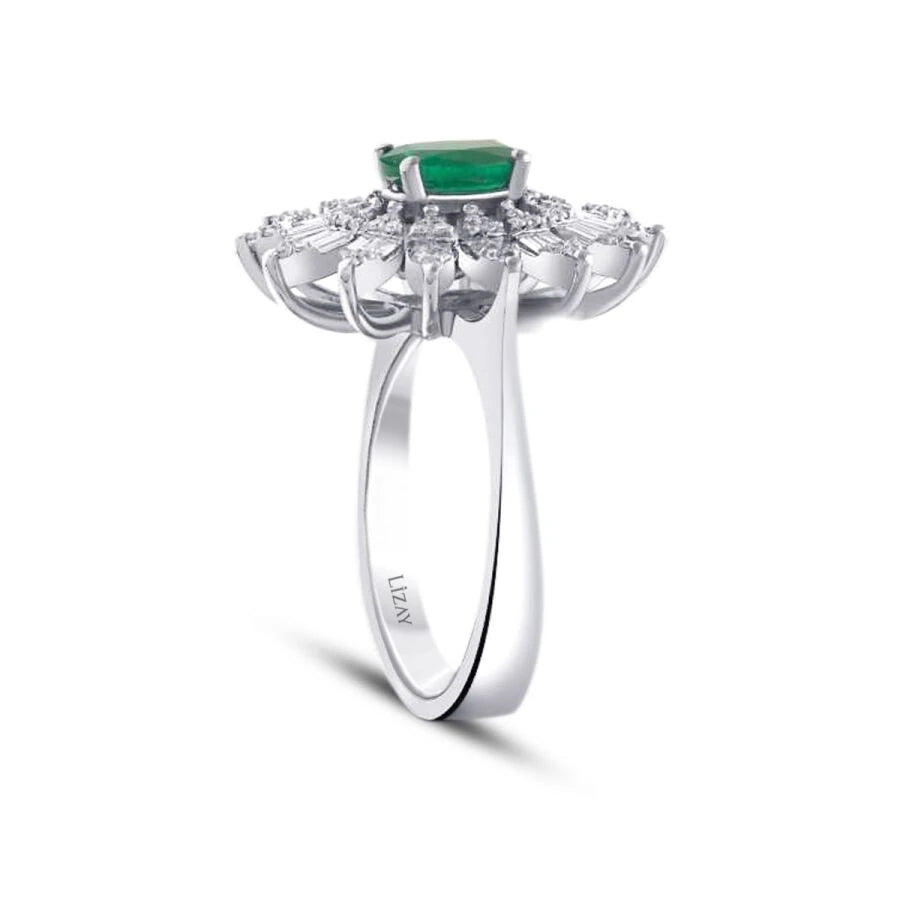 1.25 Carat Diamond Emerald Ring