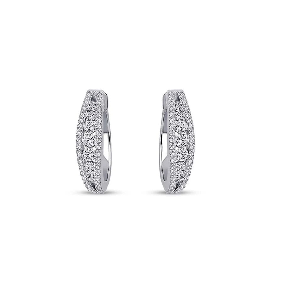 0.77 Carat Diamond Hoop Earrings