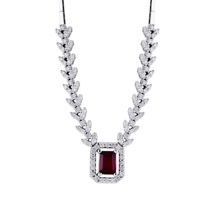 2.45 Carat Diamond Ruby Neckband