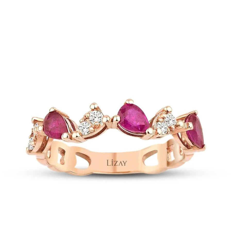 0.95 Carat Diamond Ruby Ring