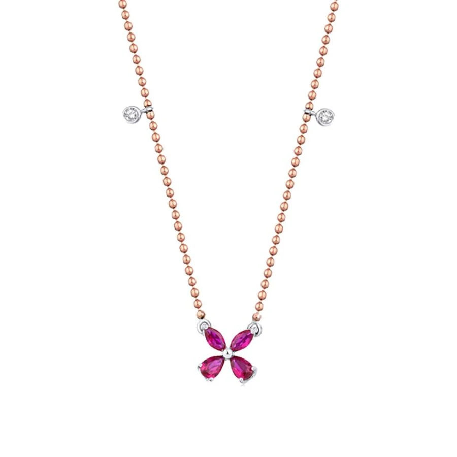 0.47 Carat Diamond Ruby Necklace