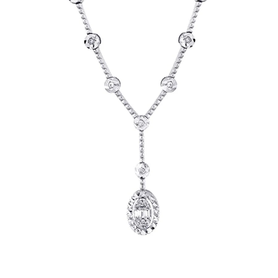 0.10 Carat Diamond Baguette Necklace