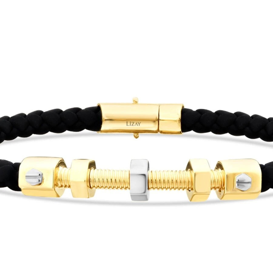 Gold Screw Men’s Bracelet