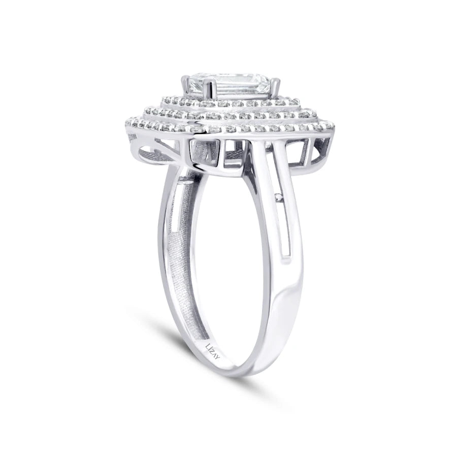 Gold Triple Row Baguette Ring