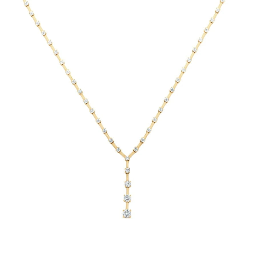 Gold Row Stone Necklace