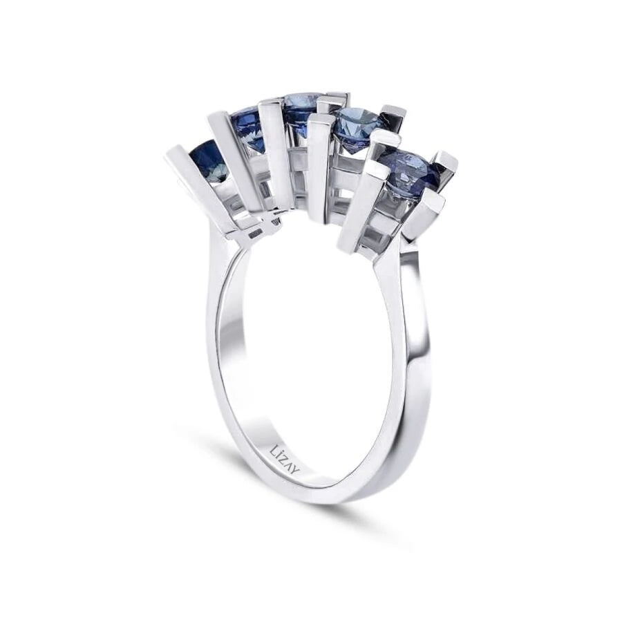 2.71 Carat Five-Stone Sapphire Ring