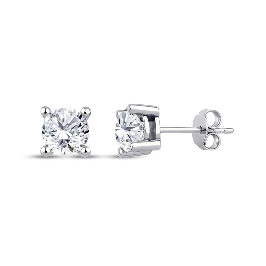 0.62 Carat Diamond Solitaire Earrings